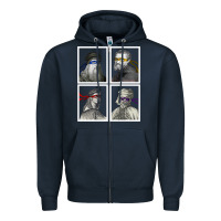 Navy Ninja Artists Leonardo Donatello Raphael Michelangelo Parody Renaissan Zipper Hoodie - trangStudio