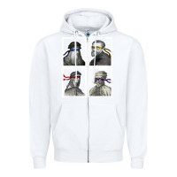 White Ninja Artists Leonardo Donatello Raphael Michelangelo Parody Renaissan Zipper Hoodie - trangStudio