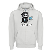 Dove Grey killin' it shirt funny grim reaper halloween sarcasm Zipper Hoodie - trangStudio
