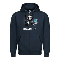 Navy killin' it shirt funny grim reaper halloween sarcasm Zipper Hoodie - trangStudio