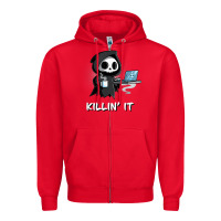 Red killin' it shirt funny grim reaper halloween sarcasm Zipper Hoodie - trangStudio