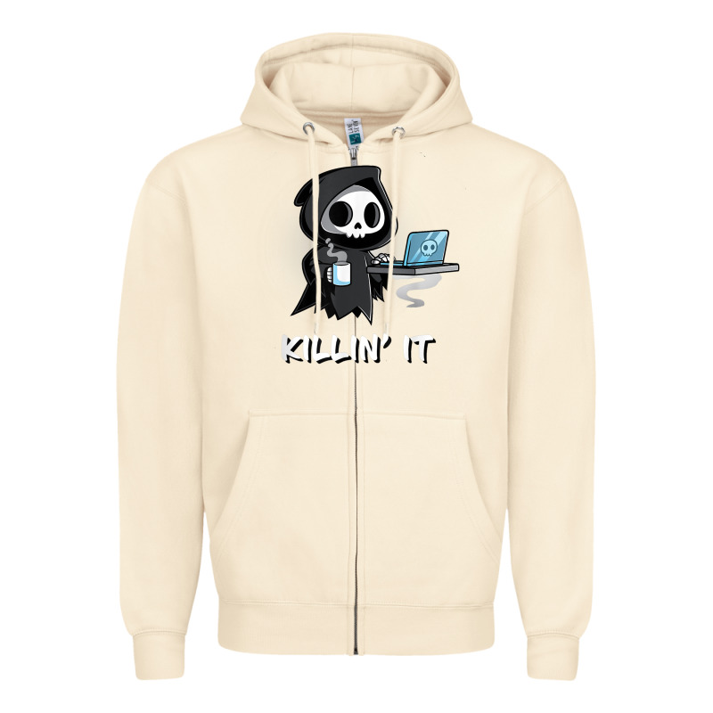 Killin' It Shirt Funny Grim Reaper Halloween Sarcasm Zipper Hoodie by trangStudio | Teevron