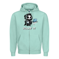 Seafoam killin' it shirt funny grim reaper halloween sarcasm Zipper Hoodie - trangStudio