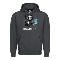 Smoke killin' it shirt funny grim reaper halloween sarcasm Zipper Hoodie - trangStudio