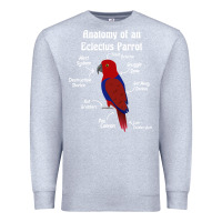 Heather Grey Anatomy of a female Eclectus Parrot Premium Sweatshirt - trangStudio