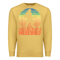 Antique Gold trust me i'm not a werewolf men boys halloween costume Premium Sweatshirt - trangStudio