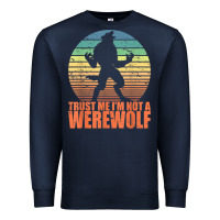Navy trust me i'm not a werewolf men boys halloween costume Premium Sweatshirt - trangStudio