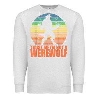 Oatmeal Heather trust me i'm not a werewolf men boys halloween costume Premium Sweatshirt - trangStudio