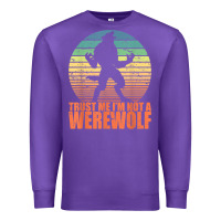 Purple trust me i'm not a werewolf men boys halloween costume Premium Sweatshirt - trangStudio