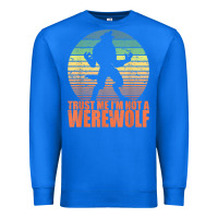 True Royal trust me i'm not a werewolf men boys halloween costume Premium Sweatshirt - trangStudio
