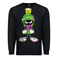 Black Marvin The Martian Glitch Premium Sweatshirt - trangStudio
