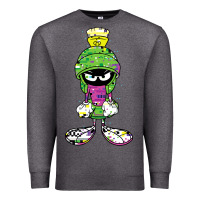 Charcoal Heather Marvin The Martian Glitch Premium Sweatshirt - trangStudio