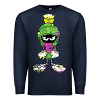 Navy Marvin The Martian Glitch Premium Sweatshirt - trangStudio