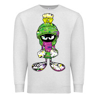 Oatmeal Heather Marvin The Martian Glitch Premium Sweatshirt - trangStudio