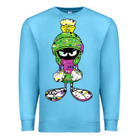 Ocean Blue Marvin The Martian Glitch Premium Sweatshirt - trangStudio