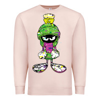 Pale Pink Marvin The Martian Glitch Premium Sweatshirt - trangStudio