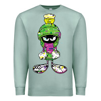 Seafoam Marvin The Martian Glitch Premium Sweatshirt - trangStudio