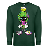 Sports Green Marvin The Martian Glitch Premium Sweatshirt - trangStudio