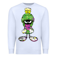 White Marvin The Martian Glitch Premium Sweatshirt - trangStudio