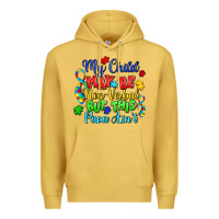 Antique Gold my child may be non verbal but this papa ain't Premium Hoodie - LillyAllenDesigns