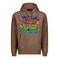 Chestnut my child may be non verbal but this papa ain't Premium Hoodie - LillyAllenDesigns