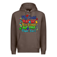 Coffee my child may be non verbal but this papa ain't Premium Hoodie - LillyAllenDesigns