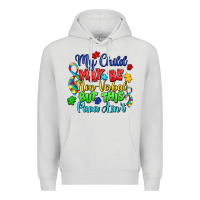 Dove Grey my child may be non verbal but this papa ain't Premium Hoodie - LillyAllenDesigns