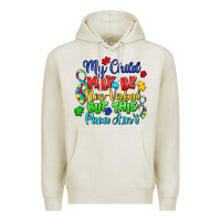 Oatmeal Heather my child may be non verbal but this papa ain't Premium Hoodie - LillyAllenDesigns