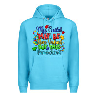 Ocean Blue my child may be non verbal but this papa ain't Premium Hoodie - LillyAllenDesigns