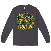Smoke I don't need luck i've got Jesus Long Sleeve Tee - CowGirlArtShop