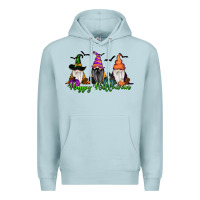 Blue Mist Happy Halloween Gnome Pumpkin Premium Hoodie - RanaPortraitStore