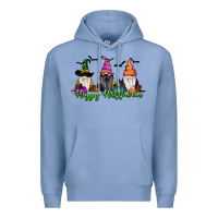 Colony Blue Happy Halloween Gnome Pumpkin Premium Hoodie - RanaPortraitStore