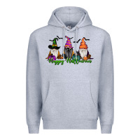 Heather Grey Happy Halloween Gnome Pumpkin Premium Hoodie - RanaPortraitStore
