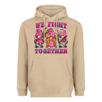 Mushroom we fight together breast cancer gnome Heavyweight Hoodie - BarkalooDesign