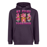 Plum we fight together breast cancer gnome Heavyweight Hoodie - BarkalooDesign