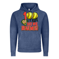 Vintage Denim 100 days of home runs softball Vintage Hoodie - CowGirlArtShop