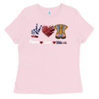 Bubblegum Pink Peace Love Veteran Ladies Tee - Bettercallsaul