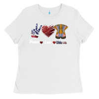 White Peace Love Veteran Ladies Tee - Bettercallsaul