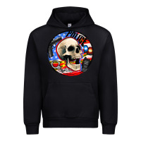 Black police skull and police equipment Urban Hoodie - AdoDesignShop