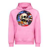 Fuchsia Pink police skull and police equipment Urban Hoodie - AdoDesignShop
