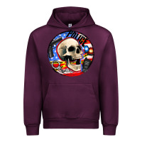 Mauve Wine police skull and police equipment Urban Hoodie - AdoDesignShop
