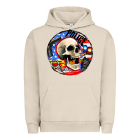 Pigment French Oak police skull and police equipment Urban Hoodie - AdoDesignShop
