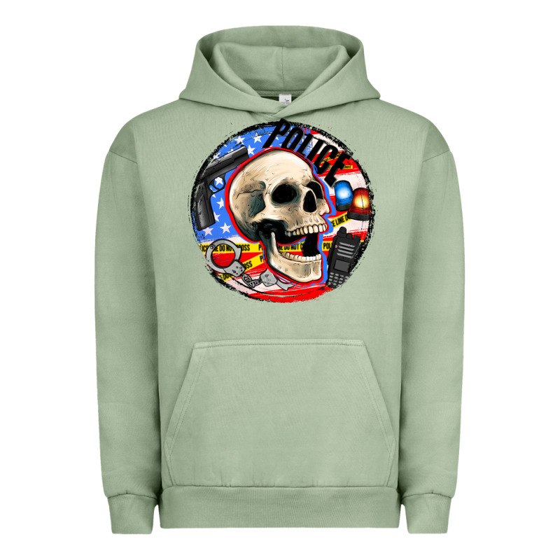 Police Skull And Police Equipment Urban Hoodie by AdoDesignShop | Teevron