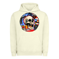 Pigment Pistachio police skull and police equipment Urban Hoodie - AdoDesignShop