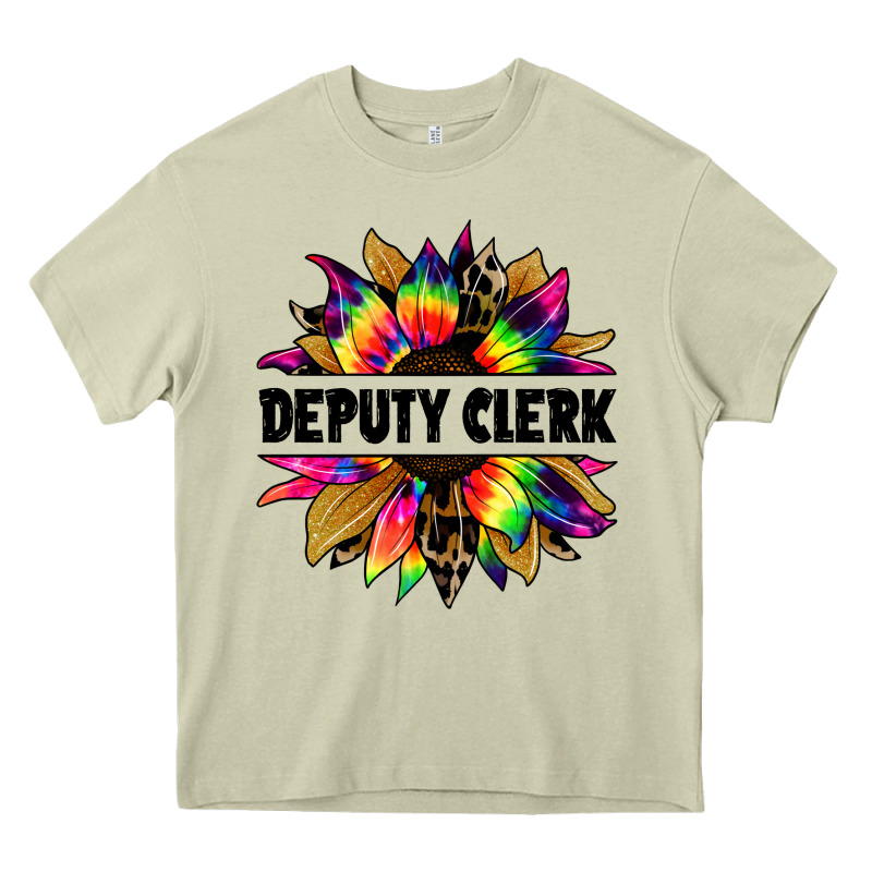 Deputy Clerk Tie Dye Sunflower Heavy Core Tee by Jasminsmagicworld | Teevron