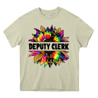 Mossy deputy clerk tie dye sunflower Heavy Core Tee - Jasminsmagicworld