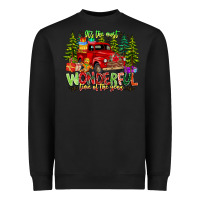 Black it's The Most Wonderful Time of the year Heavyweight Sweatshirt - CowhideDigitalArt
