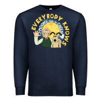 Navy everybody knows the moons made of cheese! Premium Sweatshirt - trangStudio