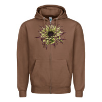 Chestnut sun   fill purple sunflower Zipper Hoodie - LillyAllenDesigns