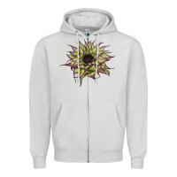 Dove Grey sun   fill purple sunflower Zipper Hoodie - LillyAllenDesigns